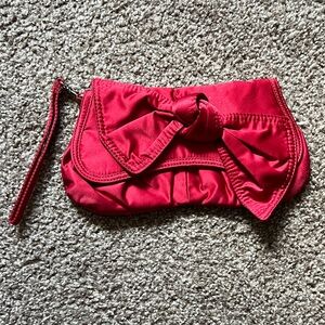 Elegant Red Clutch with Bow Accent